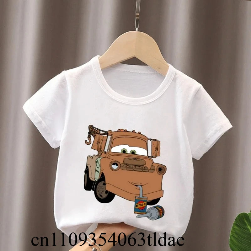 Hot Sale Car Pixar Lightning McQueen Print Cute Kids T-Shirts Girls Clothes Baby Boys Short Sleeve T Shirt Summer Children Tops