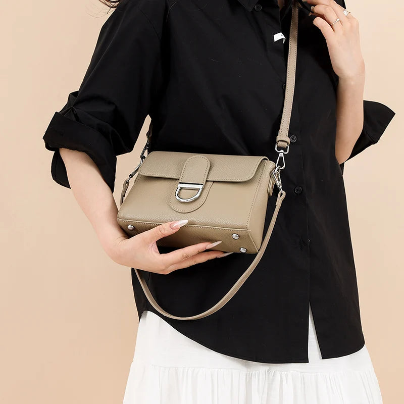 Luxury Brand Genuine Leather Handbag Women Fashion High Quality Solid color Cow Leather Shoulder Crossbody Bag Female Tote Bags