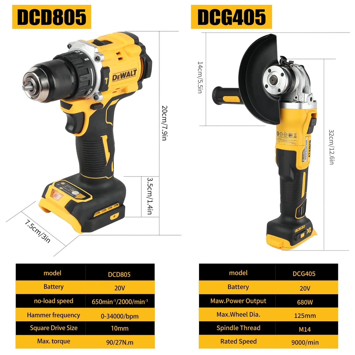 DeWalt impact drill drilelectric hand drill, Angle grinder polishing machine,DeWalt Bag combination Kit DCG405NT & DCD805