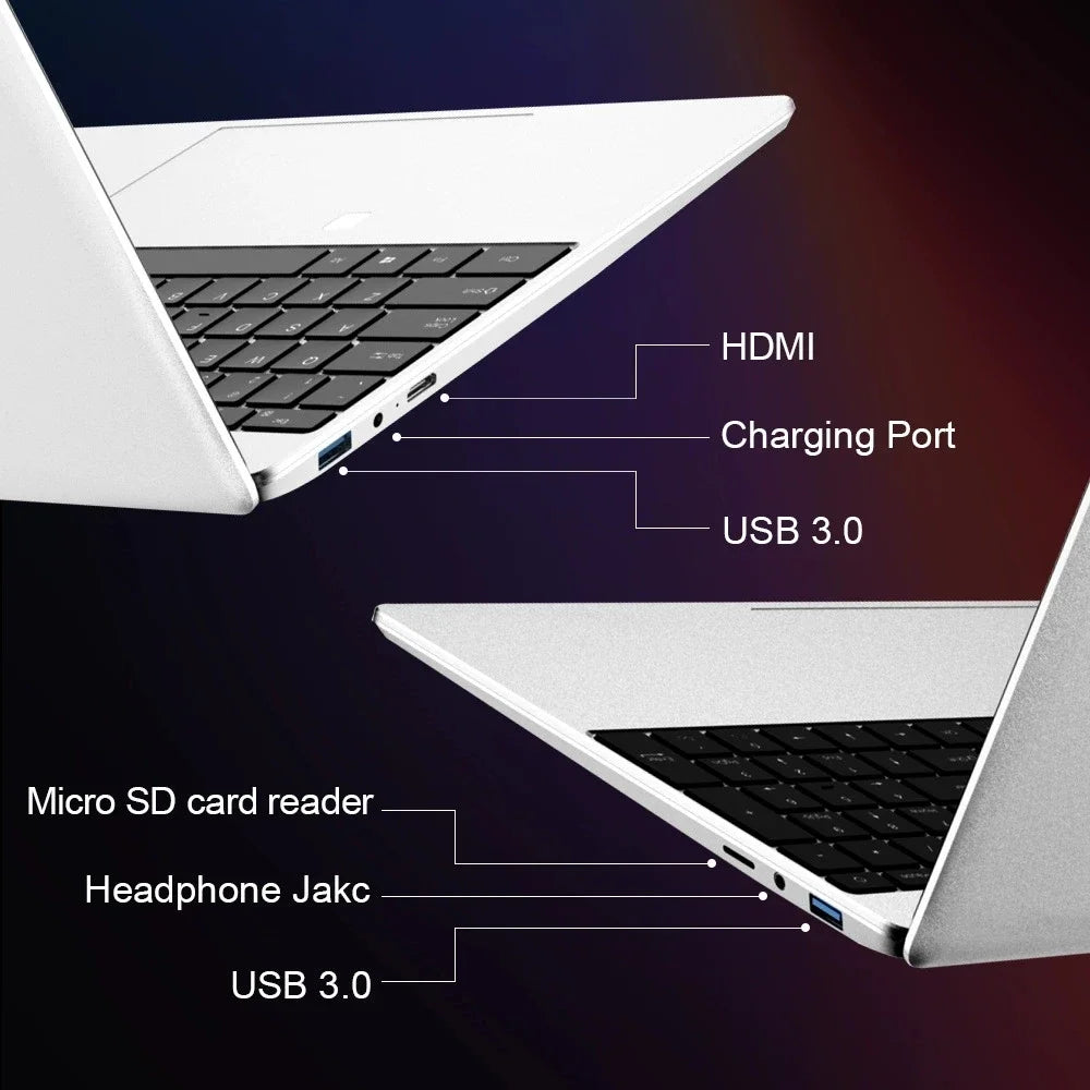 Laptop Intel N5095 15.6 Inch 16GB RAM 1TB SSD DDR4 Windows 11 Fingerprint Unlock Backlit Keypad HD Camera BT4.2 Computer PC