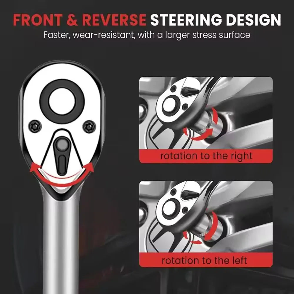 12 piece multifunctional ratchet wrench set, automotive quick maintenance socket wrench, quick ratchet wrench combination