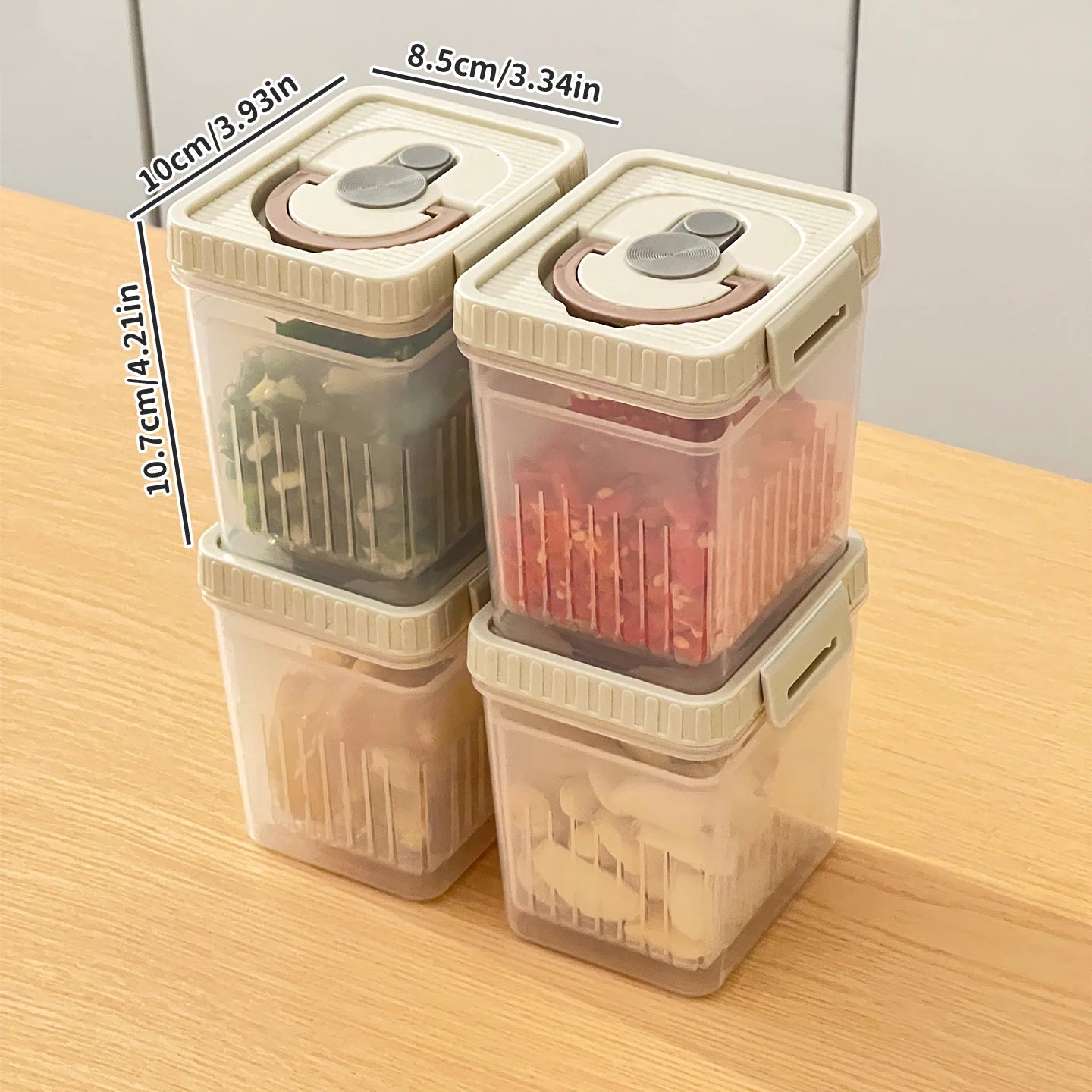 Clear Plastic Food Storage Box Portable Moisture Proof Sealed Snacks Grain Storage Container Drain Fruit Box Kitchen Organizer