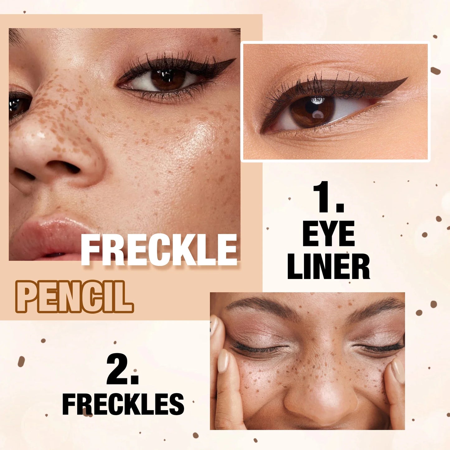 Double Head Concealer Pen Waterproof Long Lasting Freckle Stamp Eyeliner Quick Dry Natural Cover Pencil Life Like Makeup