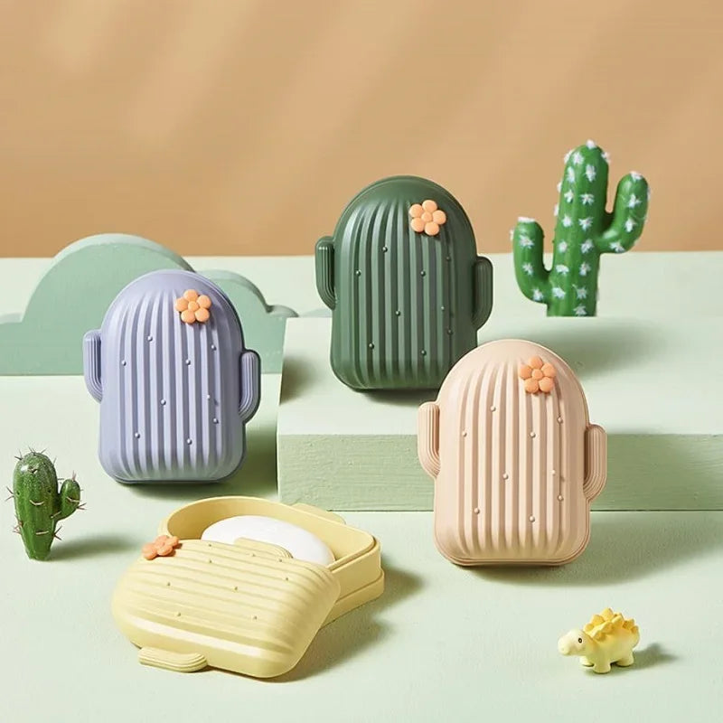 Cartoon Cute Soap Box Cover Household Soap Box Bathroom Bathroom Dormitory Drain Soap Box Travel Portable Waterproof Soap Box