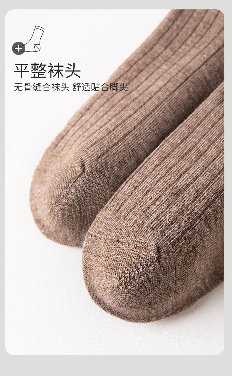 Men Cotton Socks High Quality Solid Color Business Crew Spring Autumn Knitting Mib Tube Ankle Long Breathable Casual Soft Socks