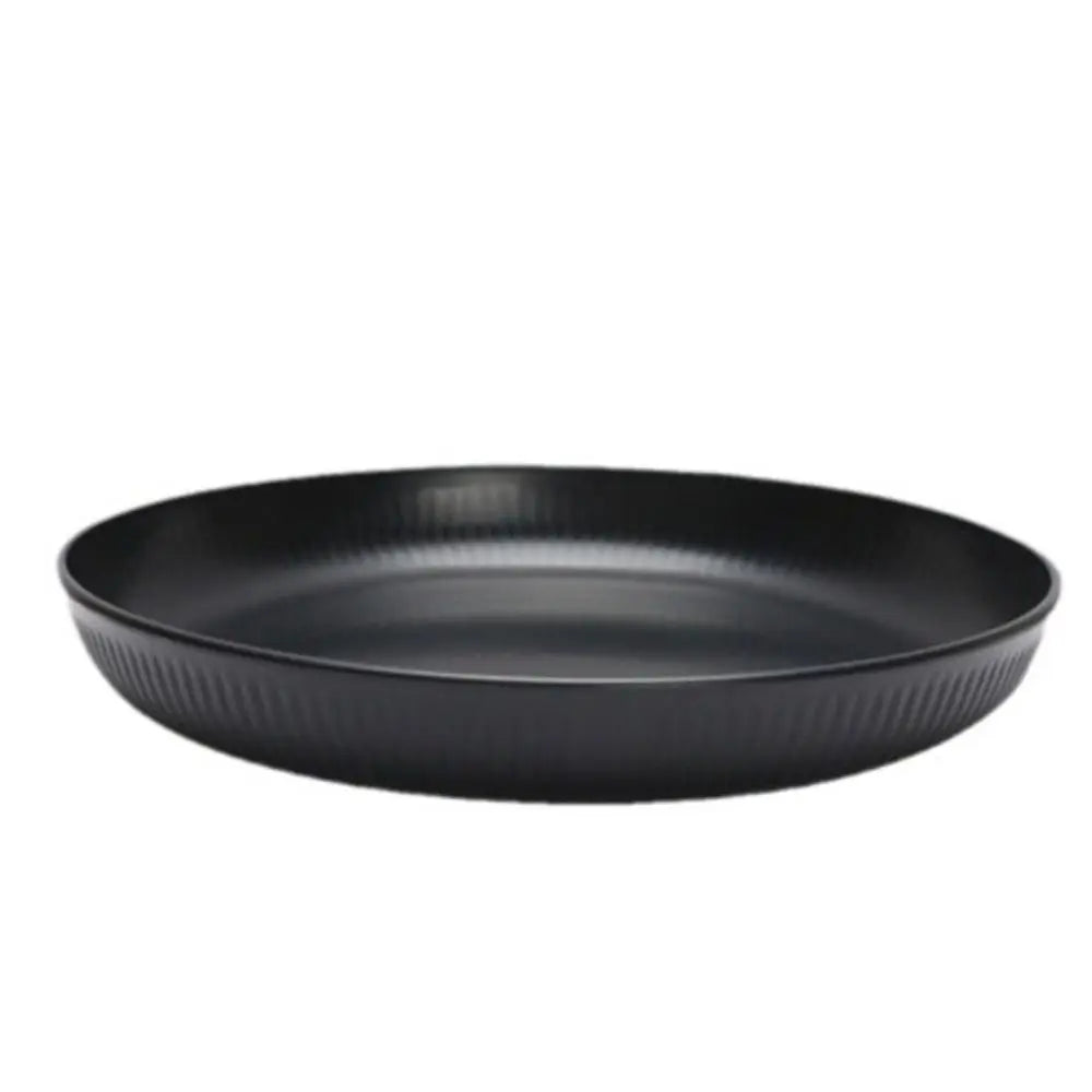 3pcs/set Eco-friendly Plastic Black Tableware Set Vertical Stripes Anti-fall Cutlery Set Plate/Bowl/Cup Party
