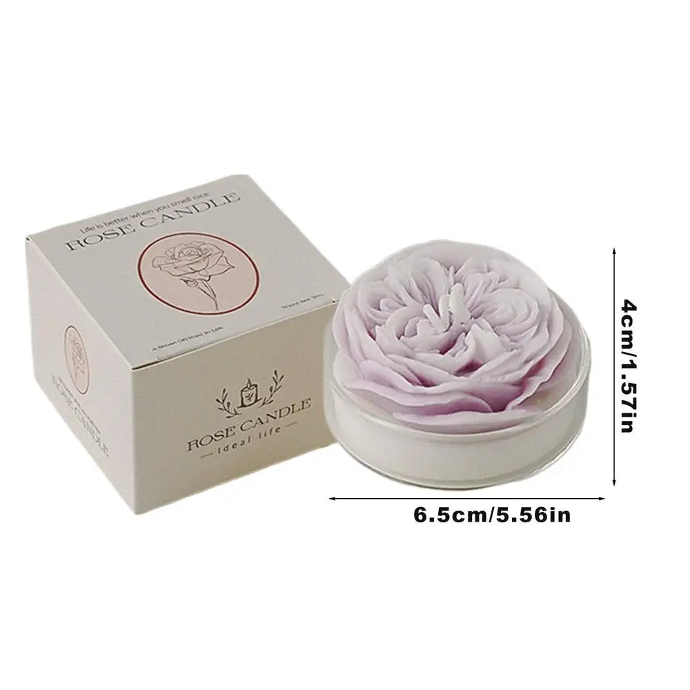 1Pc Beautiful rose Flower Scented Candle Smokeless Low Temperature Soy Wax Aromatherapy Candles Ornament Home Decoration Gifts