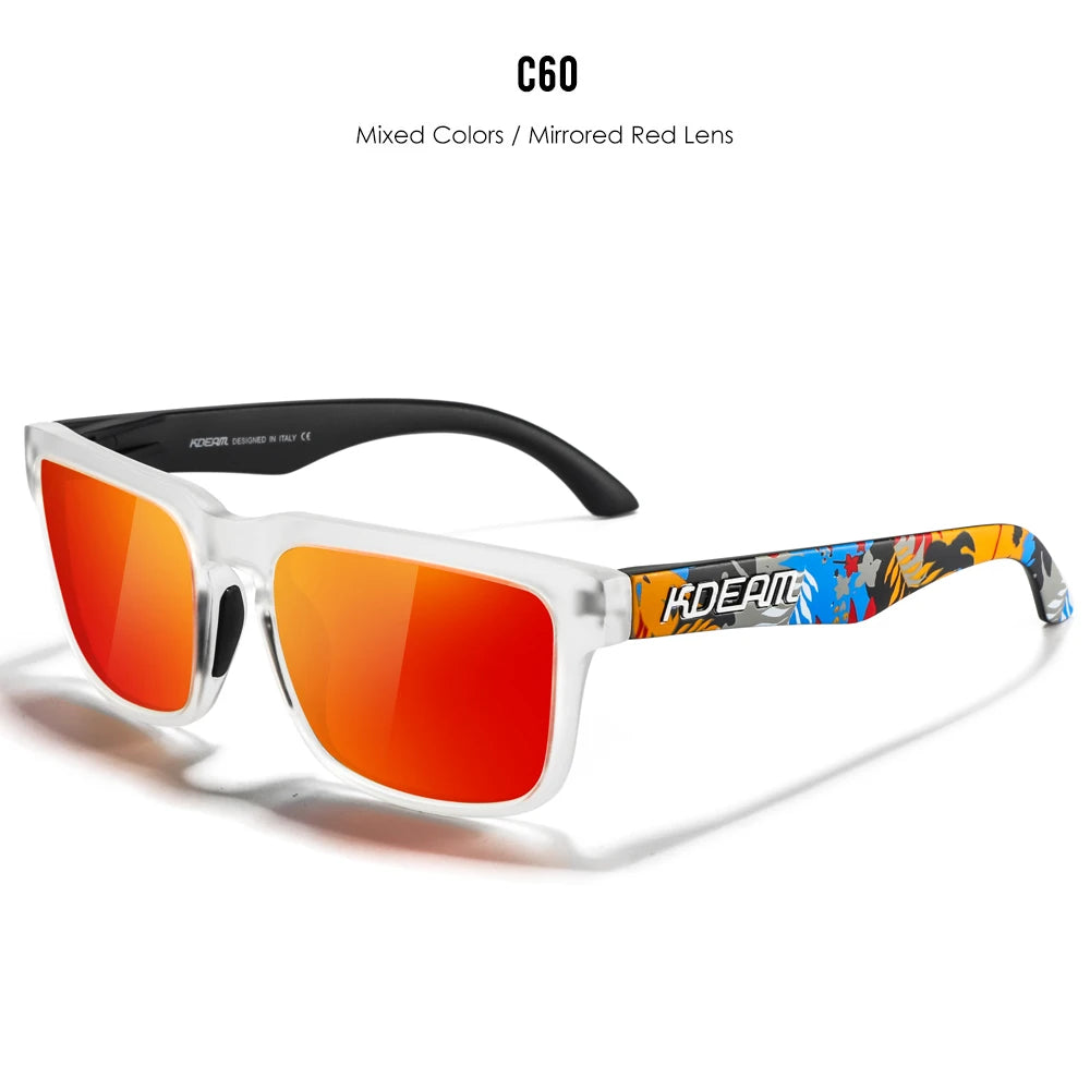 KDEAM Sleek Square Style Suits For Women And Men Fishing Sunglasses Polarized Vibrant Colors Three Dimensional Sunglass