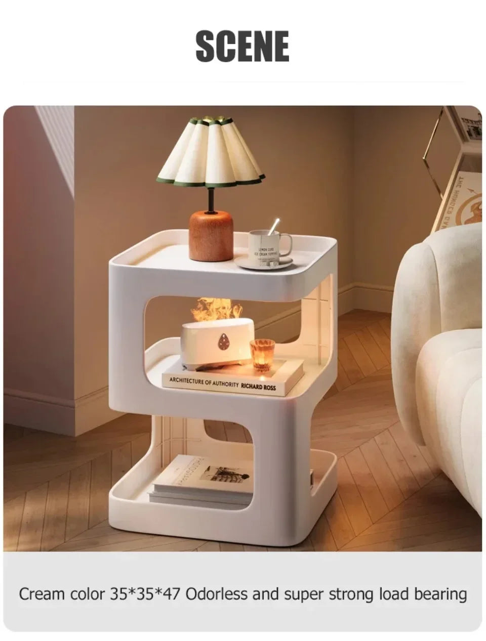 Simple Modern Bedside Side Table Space-Saving Multi-Functional Home Storage Rack Light Luxury Wrought Iron Stable Coffee Table