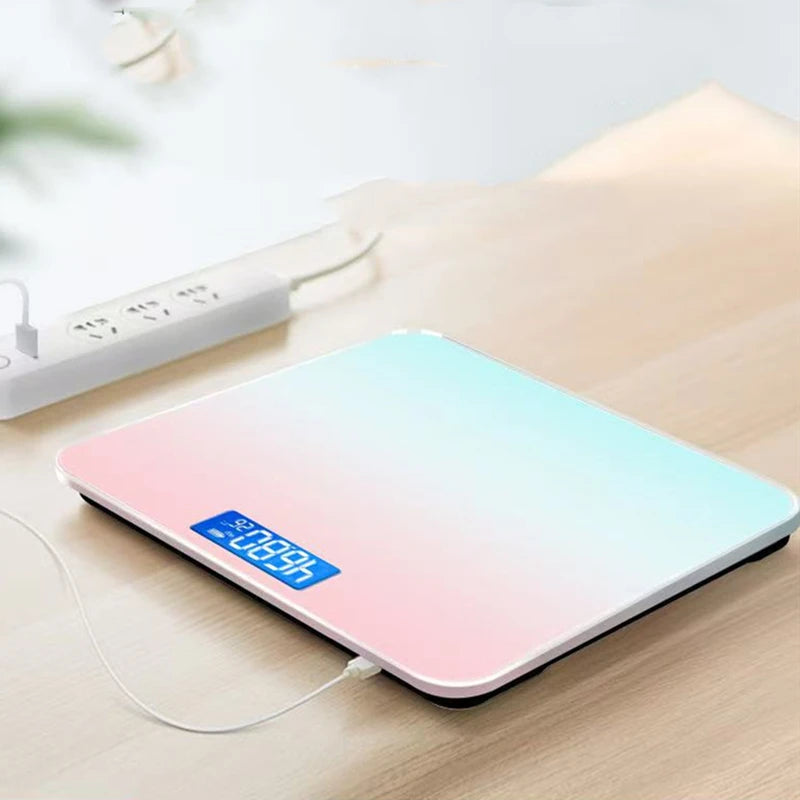 Gradient Color Intelligent LED Electronic Scale Digital Display Glass Weight Scale Balance Body Electronic Scale For Weight