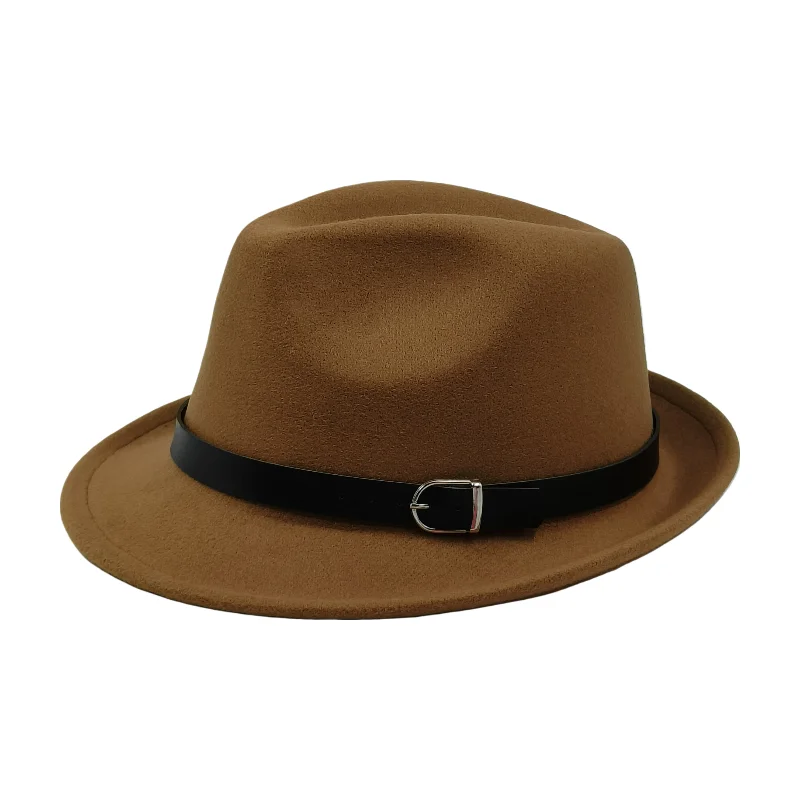 trilby hats for men solid fedora hat Curl gentleman Fashion Unisex Short Brim Autumn 2023 Winter Panama classic hat whosale