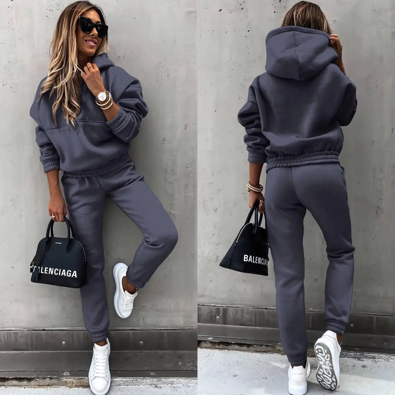 Autumn Winter Casual Sweatshirt Sports Outfits Women Fashion Long Sleeve Hooded Tops And Pants Two Piece Sets Women's Loose Suit