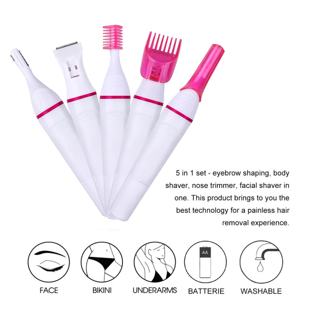Electric Epilator 5 In 1 Shaving Machine Shaver For Sensitive Areas Bikinis Hair Remover Home Appliance Hair Trimmer For Women
