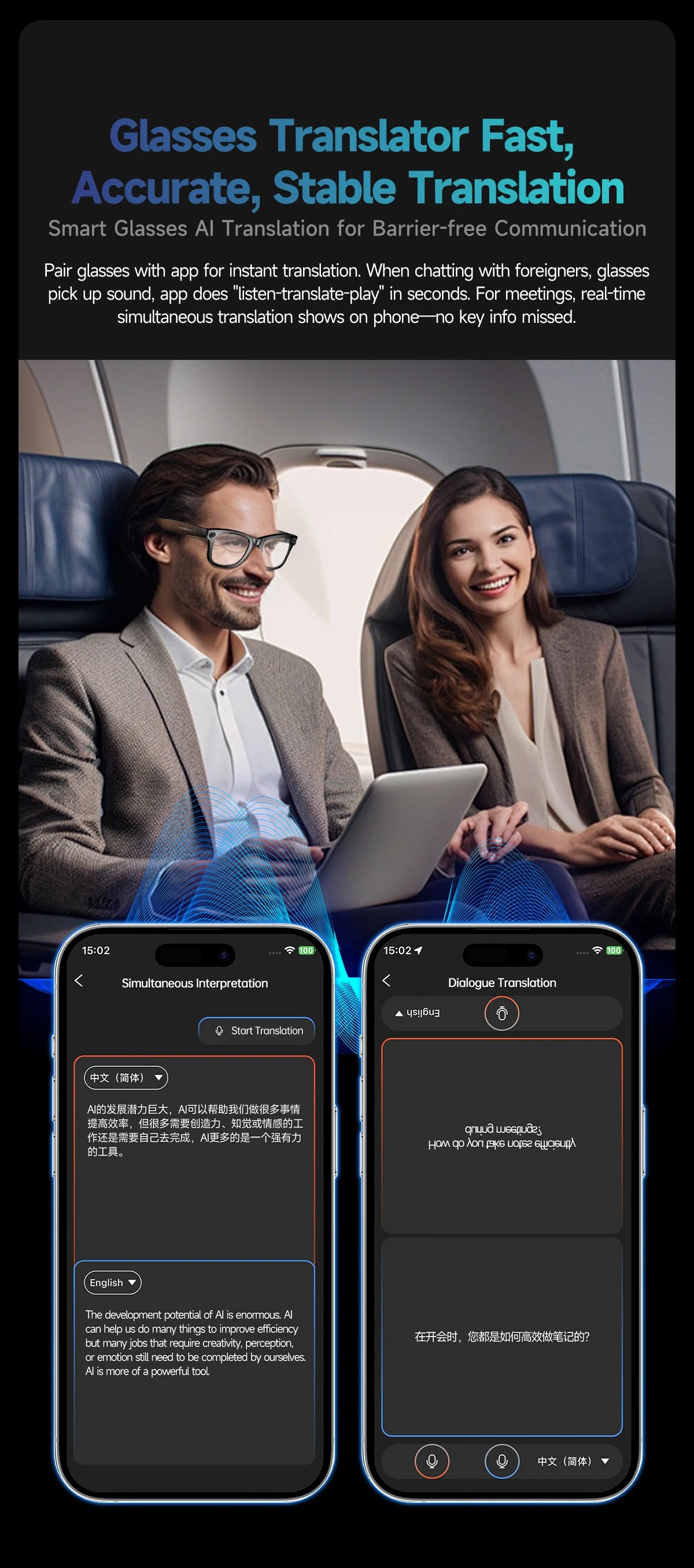 2025 New Upgrade smart glasees With Camera Video Recording AI Photo Recognition Bluetooth Call Translation Voice Sunglasses Man