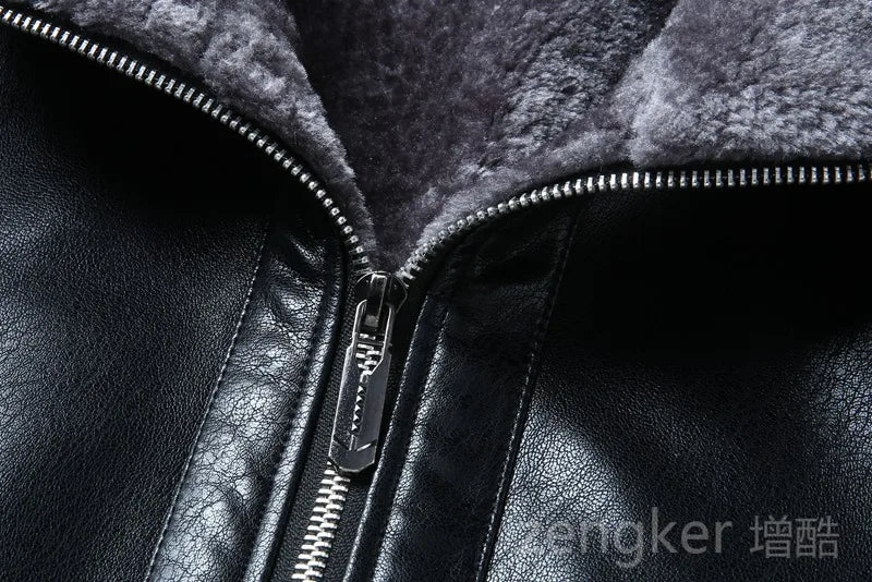 Large size men's PU leather jacket male tide winter extra large men loose man leather jacket fleece 7XL 6XL waterproof jacket