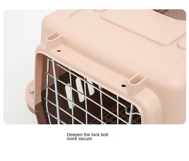Outdoor Large Plastic Cat CageLarge Airline Pet CageCat Shipping Box Portable Pet Supplies