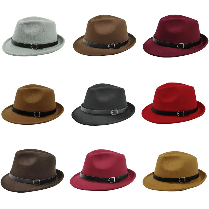 trilby hats for men solid fedora hat Curl gentleman Fashion Unisex Short Brim Autumn 2023 Winter Panama classic hat whosale