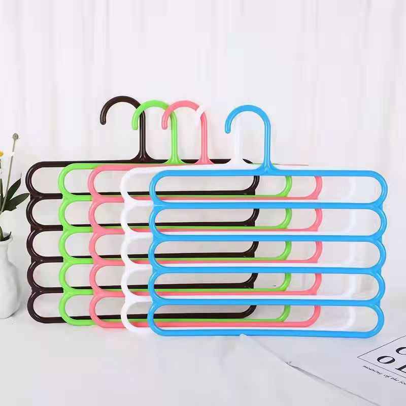 Clothes Hangers Trousers Hangers Holders Closet Storage Organizers 5 Layers Pants Towel Scarfs Racks Storage Organization