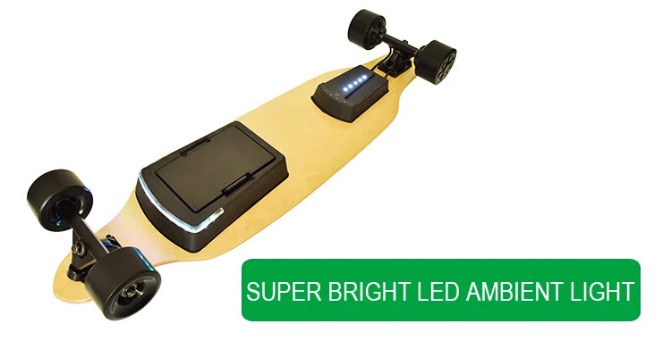 Electric Skateboard Fast Speed 40KM Kit with Removable Battery Pack & Flashlight 9 Ply Canadian Maple Skate Board Decks