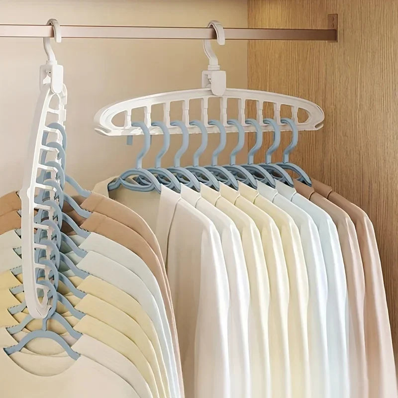 Rotating clothes hanger for both horizontal and vertical use,multifunctional clothes hanger,for household clothes drying storage