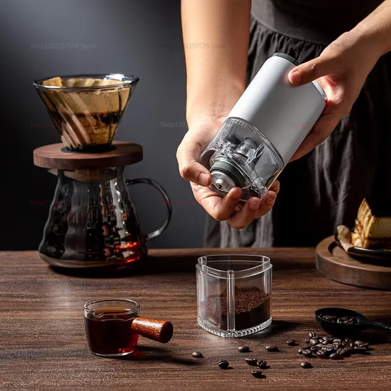 Rechargeable Electric Coffee Grinder Portable Mini Home Coffee Shop Black And White Detachable Cleaning Coffee Bean Grinder