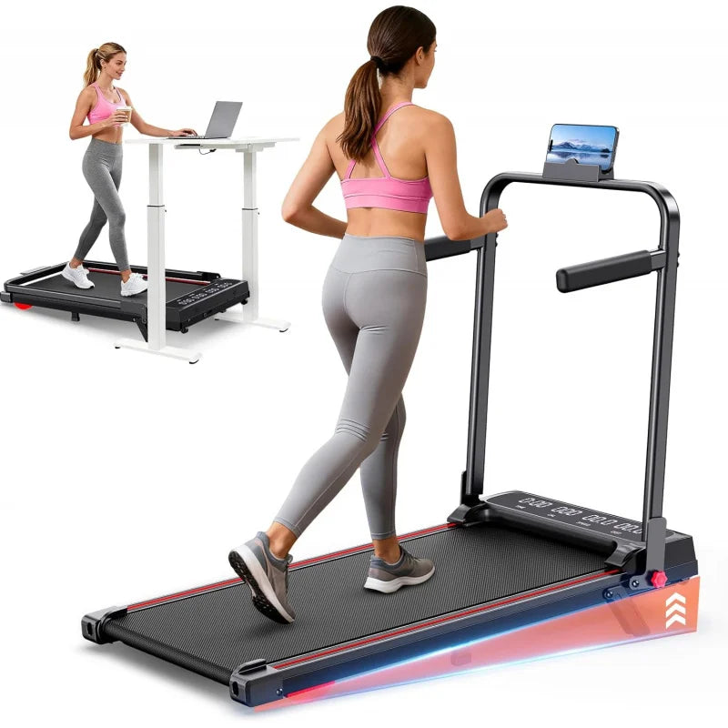 Incline Walking Pad Treadmill for Home Small,2.5 HP Quiet Under Desk Treadmill with 300lbs Capacity,