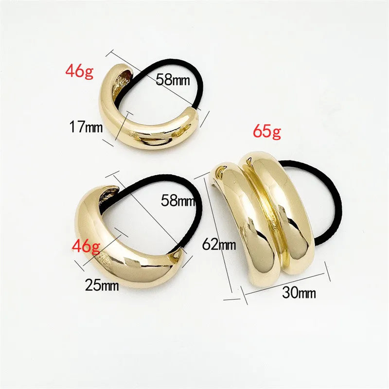 XIALUOKE Vintage Multilayer Metal Geometry Hair Bands Rope For Women Headband Elastic Ponytail HairPins Hairwear Hair Jewelry