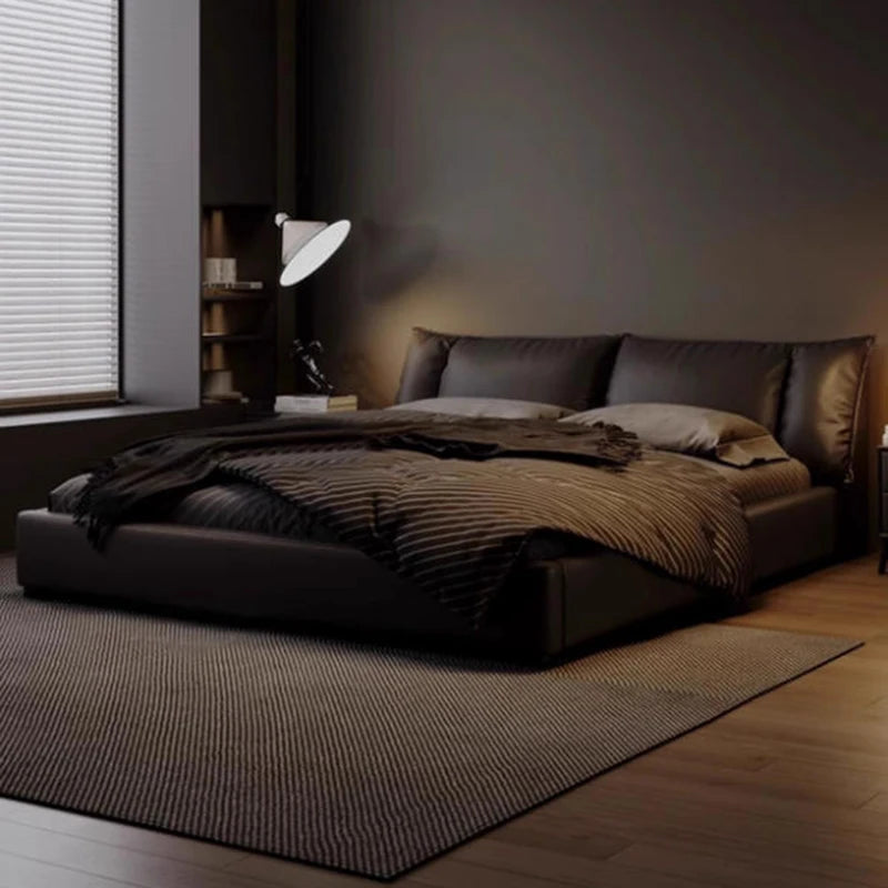 Luxury Modern Bed Sofa Frame Floor Sleeping Platform Bedroom Massage Bed Leather Safe Letto Matrimoniale Lounge Suite Furniture
