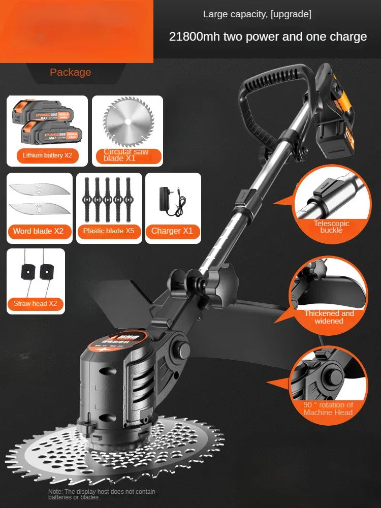 Portable Electric Lawn Mower with Lithium Battery for Home Use and Farming Grass Trimming