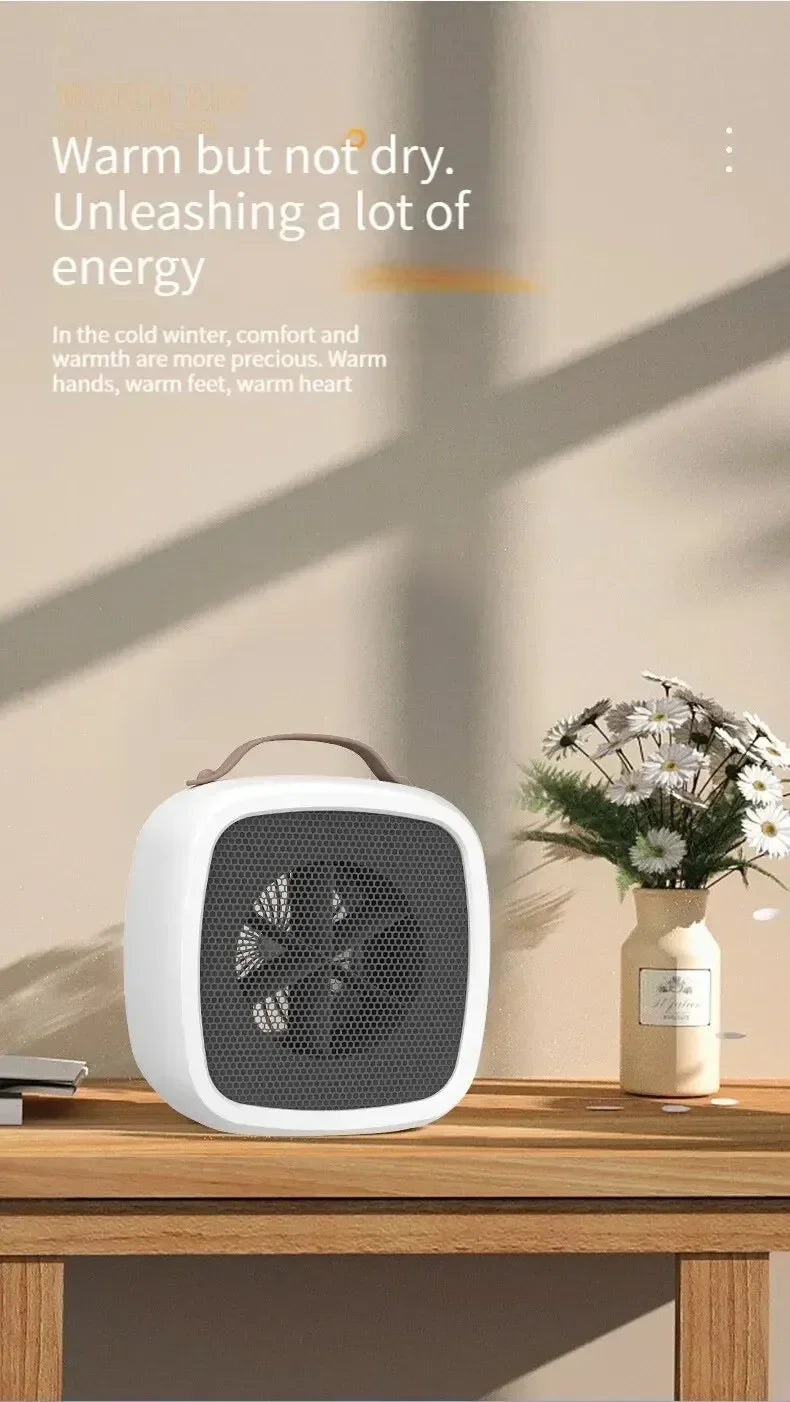 Home mini multifunctional air heater, USB silent powerful small square heater, fast heating fan, office desktop electric heater.