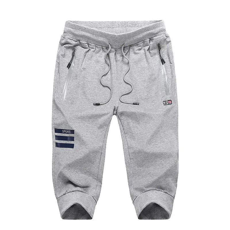 Long Three Quarter Men's Shorts Cotton Elastic Summer Bermuda Male 3/4 Calf Big Size Plus Large 6XL 7XL 8XL 9XL Cuff Below Knee