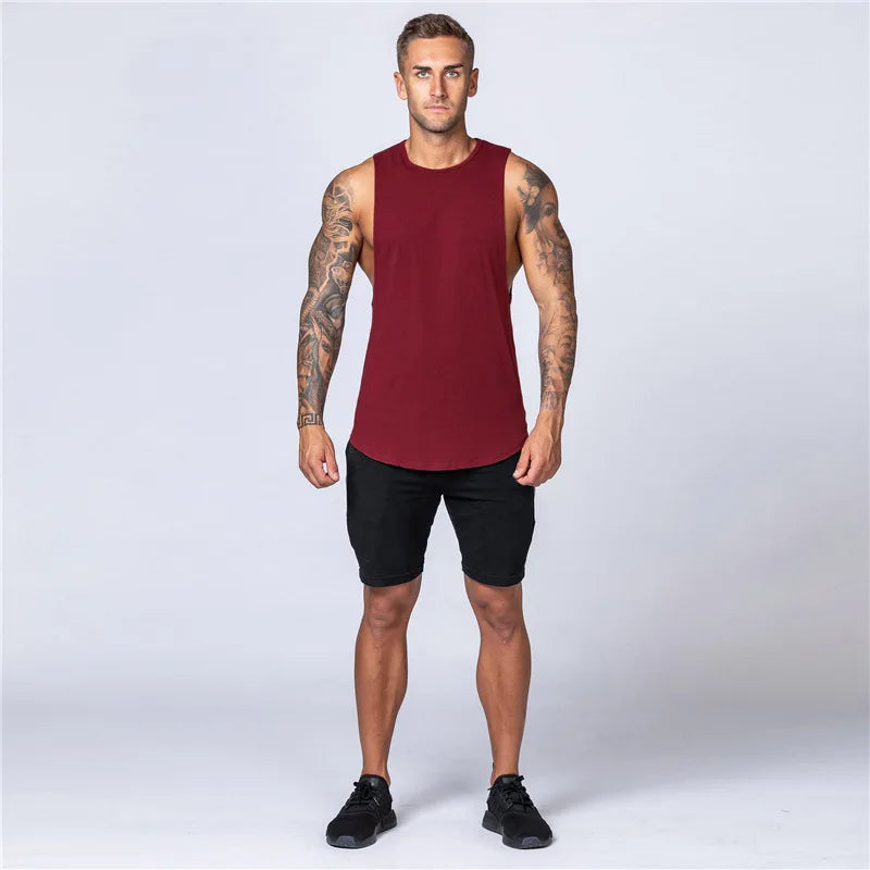 Men Cotton Sleeveless Shirt Casual Gym Tank Top Man Quick Dry Fitness Basketball Vest Bodybuilding Running t-Shirt Man Clothing