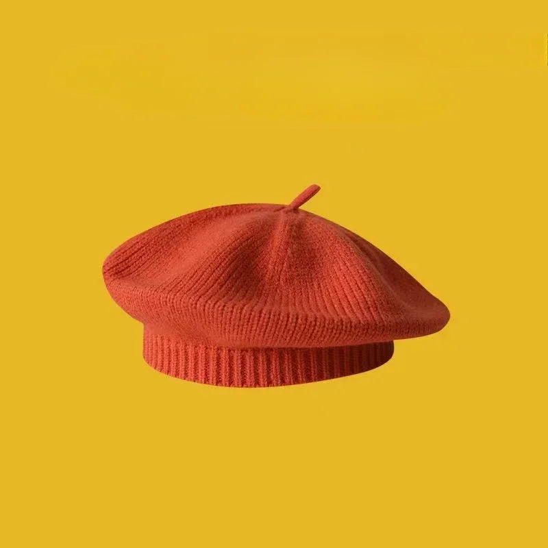 Candy Color Baby Beret Hat for Girls Autumn Winter Knitted Hat Sweet Infant Beanie Cap Fashion Kids Accessories 1-4 Years Old