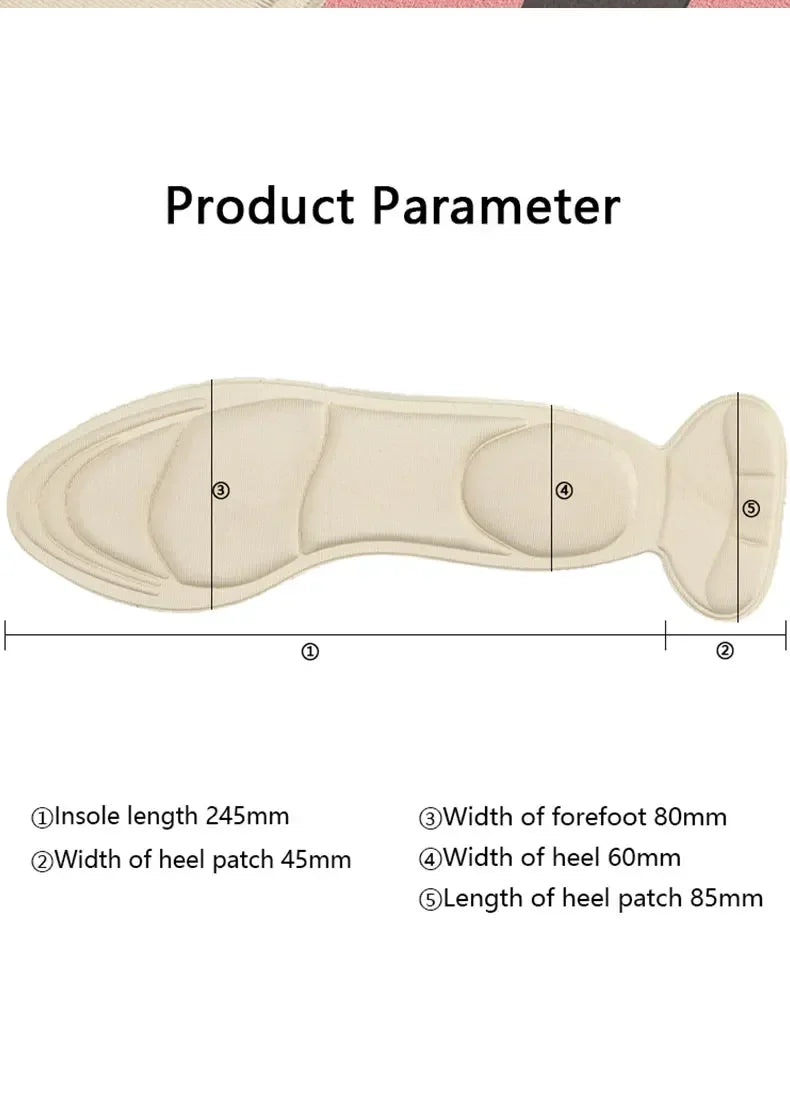 High Heel Shoe Insoles Breathable Anti-slip Foot Care Tool Inserts & Cushions Soft Damping Arch Support Shoes Insole for Woman