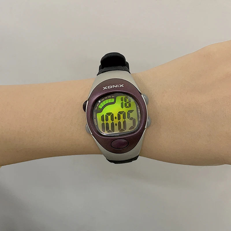 XONIX Woman Student Multi-function Waterproof 100m Sports Swim Dive Alarm Stopwatch Luminous Electric Watch LJ