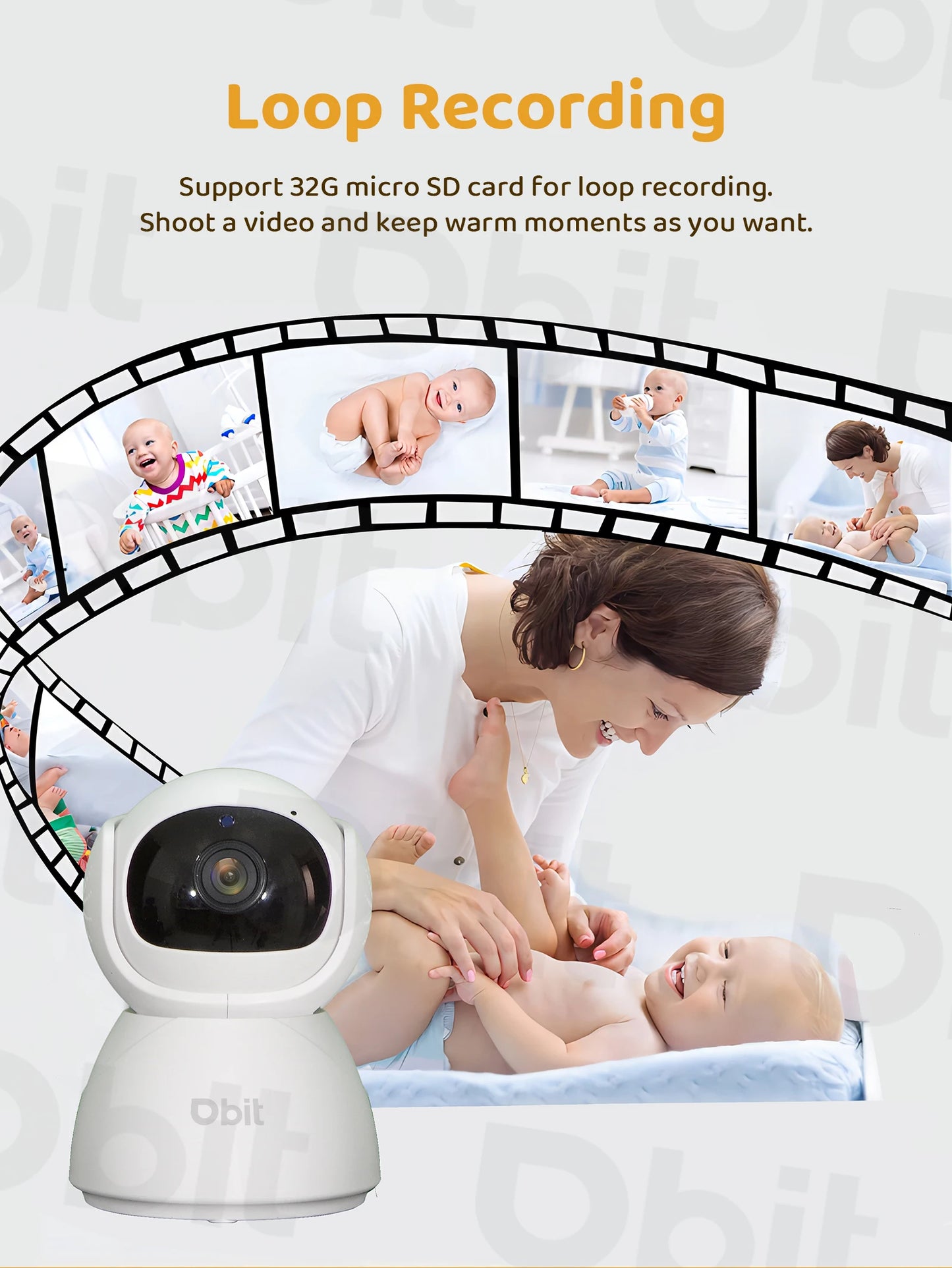 DBIT Baby Monitor Scurity Potection Cmera for Kids 5"IPS Screen 5000mAh Battery Night Vision 2-Way Audio Video Child Camera