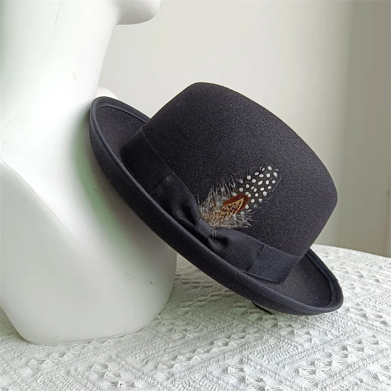 Green Retro Men's Spring Hat Unisex Men's Bow Women's Curved Brim Wide Brim Sun Hat Straw Hat Beach Hat sombrero hombre