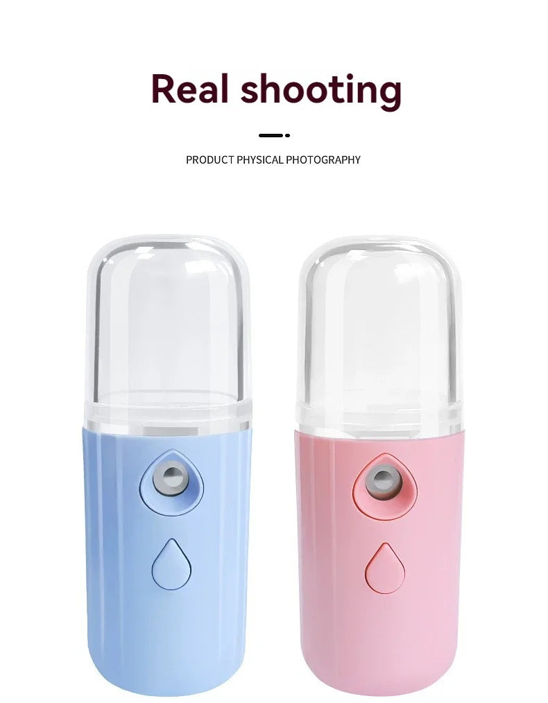 Handheld  mini spray face Steam meter  Nano spray water refill meter charging Portable eye moistening face humidifier household