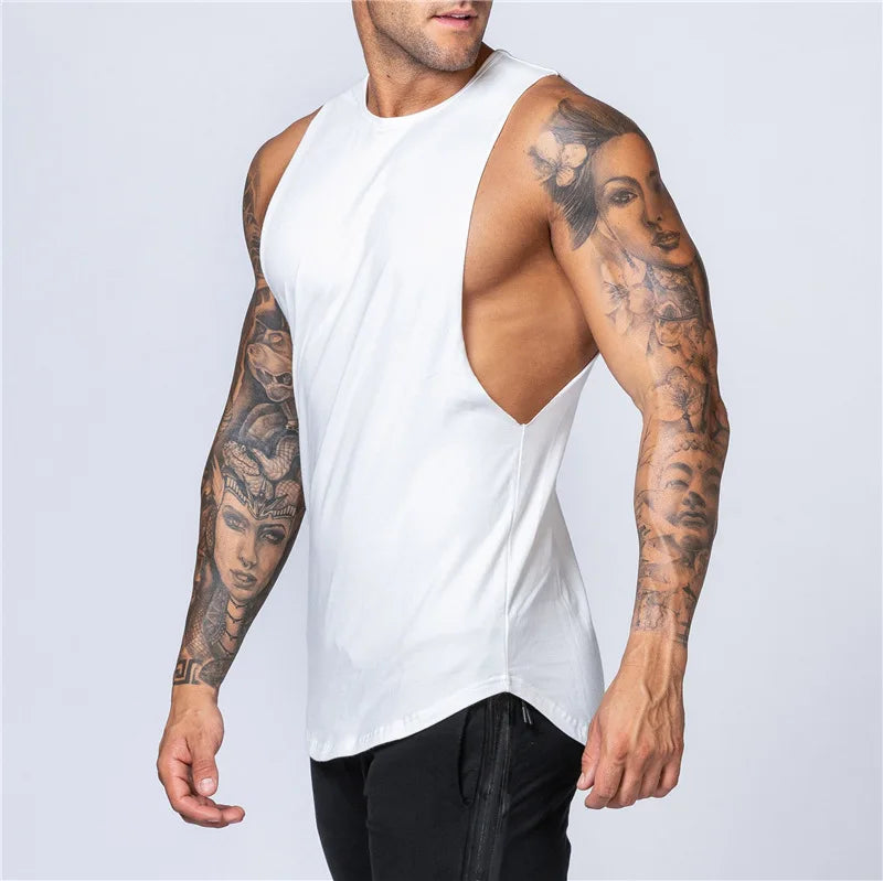 Men Cotton Sleeveless Shirt Casual Gym Tank Top Man Quick Dry Fitness Basketball Vest Bodybuilding Running t-Shirt Man Clothing