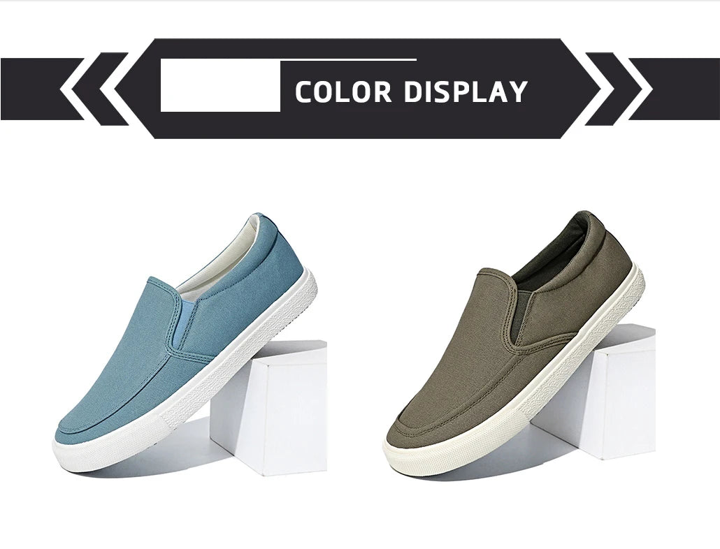 2026 Men Casual Canvas Shoes Spring Breathable Pure Color Anti-slip Soft-Soled Men's Driving Cloth Shoes BD26001