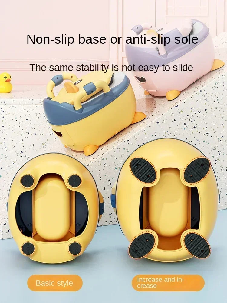 Potty Training Toilet for Kids Household Cute Cartoon Duck Soft Hard Cushion Clamshell Waist Guard Toilet Baby Toilet Supplies