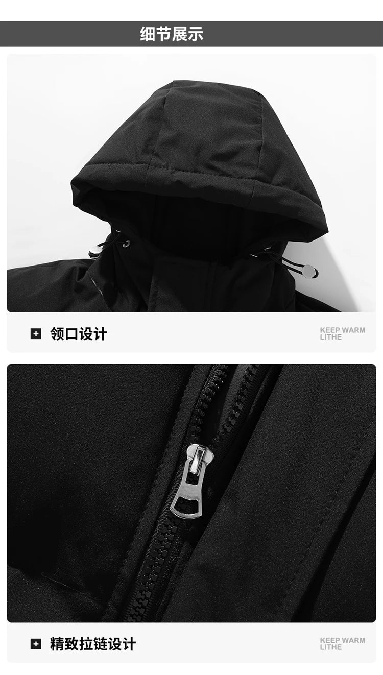 2026 new arrival winter jacket sill-like cotton jackets men,mens fashion thicken warm parkas trench coat male size M-4XL