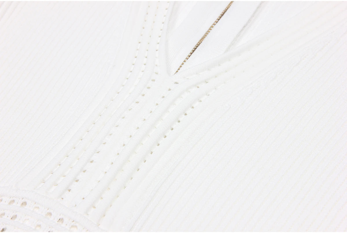 Spring And Summer New Fashionable Knitted Elastic Solid Color Short Sleeved Double Breasted Slim Fit Fishtail Women's Dress