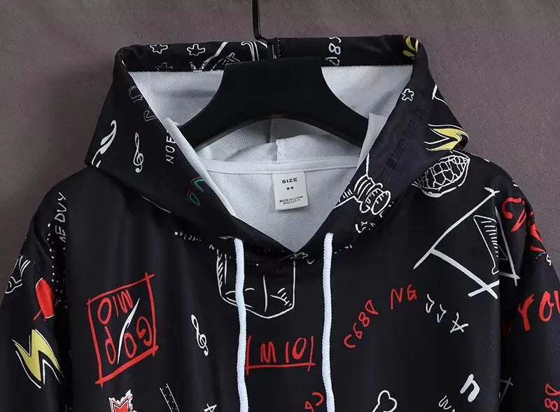 Spring New Arrival Men's Pullover Hoodie Korean Style High Street Harajuku Hooded Sweatshirt  Loose Fit Fashion Men's Clothing