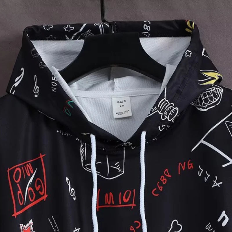 Spring New Arrival Men's Pullover Hoodie Korean Style High Street Harajuku Hooded Sweatshirt  Loose Fit Fashion Men's Clothing