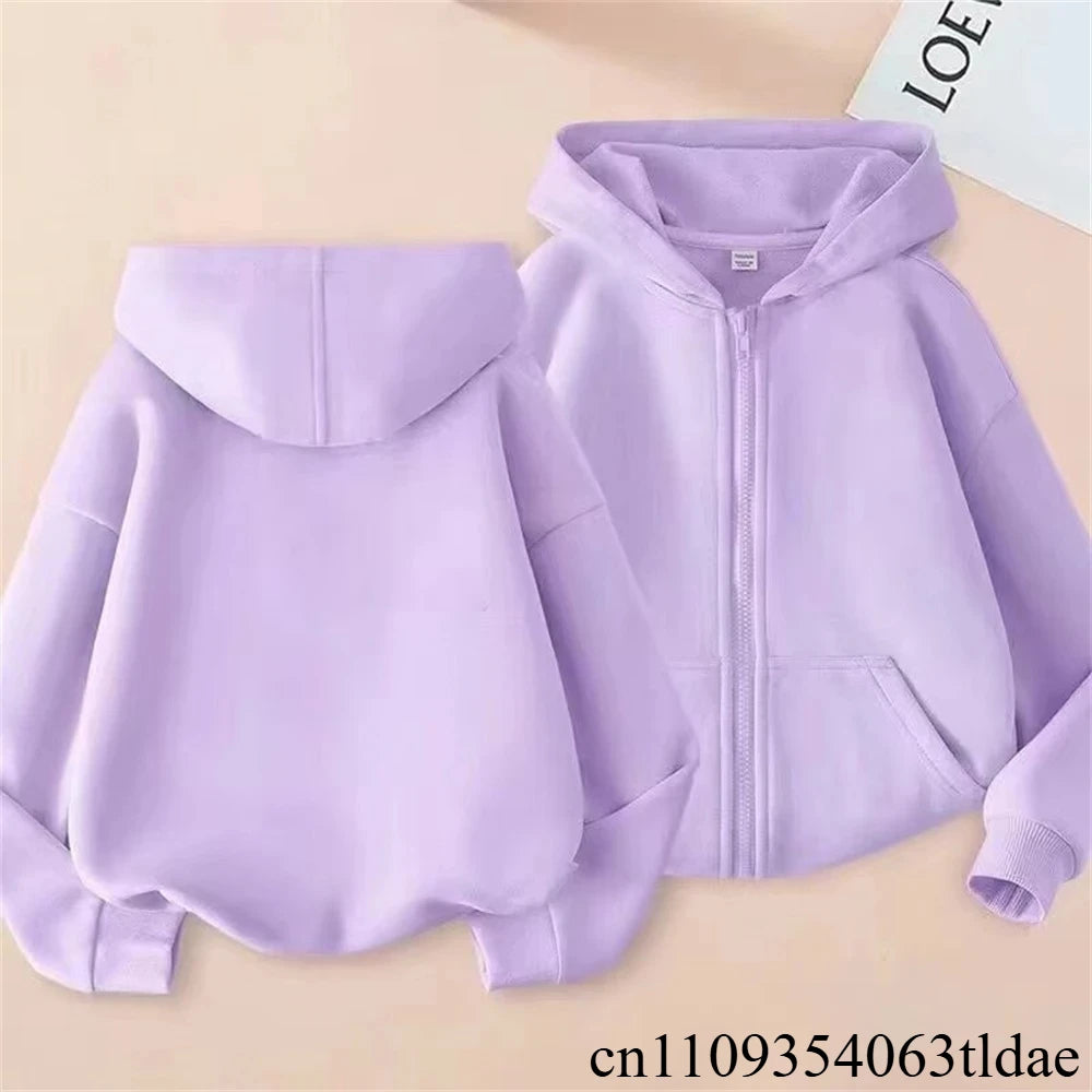 Children Fashion Zipper Style Clothing Boys Girls Hoodie  Tops Spring Autumn Leisure Sweatshirr Toddler 3-12 Year Red Black Coat