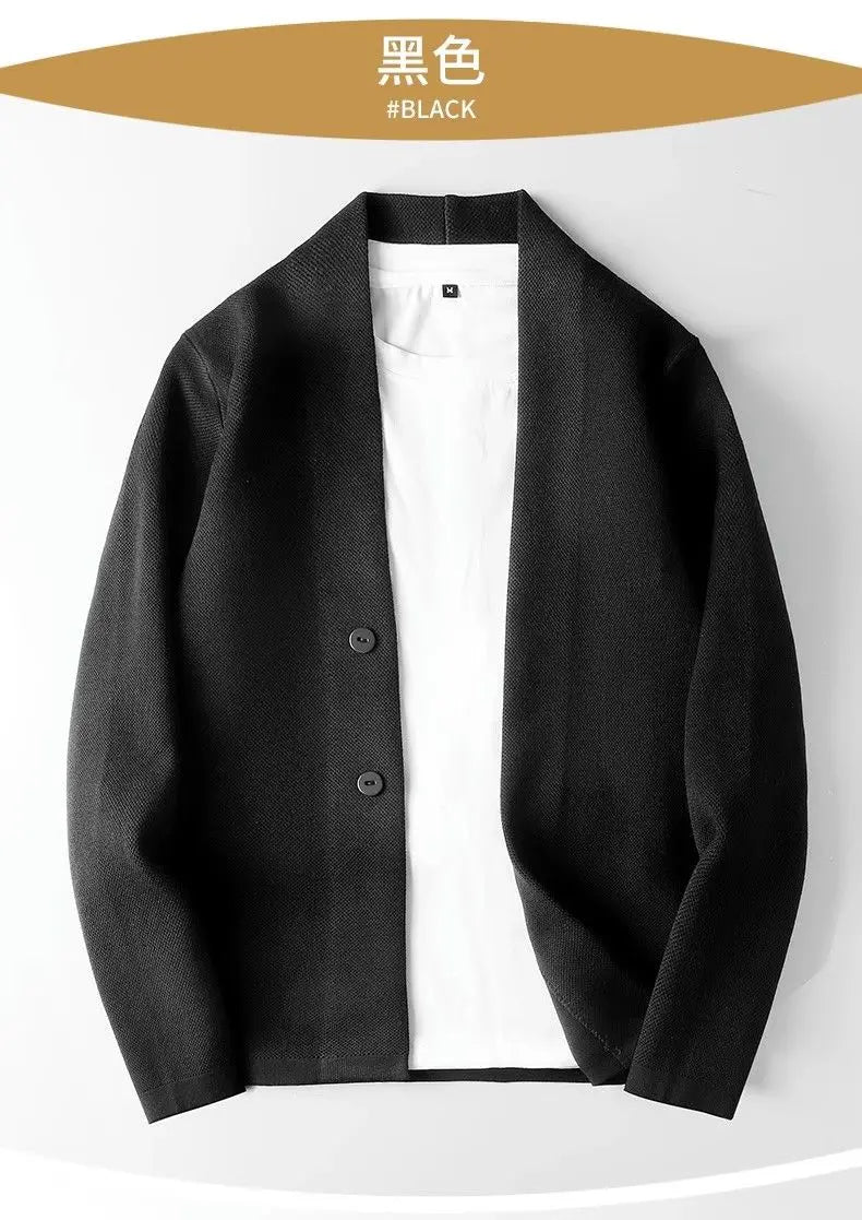 2023 New Spring and Autumn High End Fashion Business Leisure Slim Fit Handsome Versatile V-neck Single Breasted Sweater Cardigan