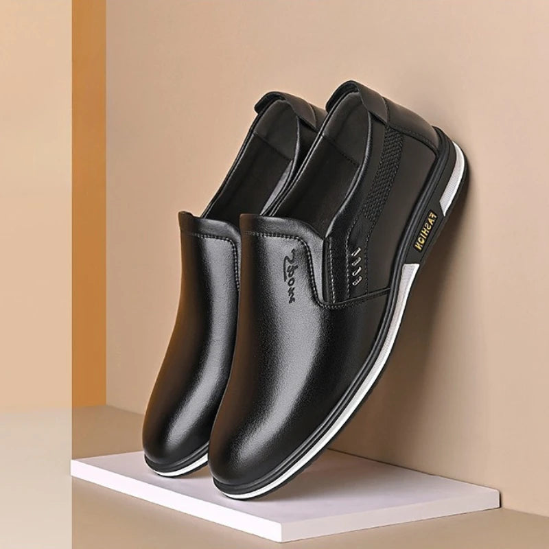 Large Size Spring Autumn New Business Office Casual Men's Shoes Fashionable and Versatile Flat Bottomed Sleeve Mouth Men's Shoes