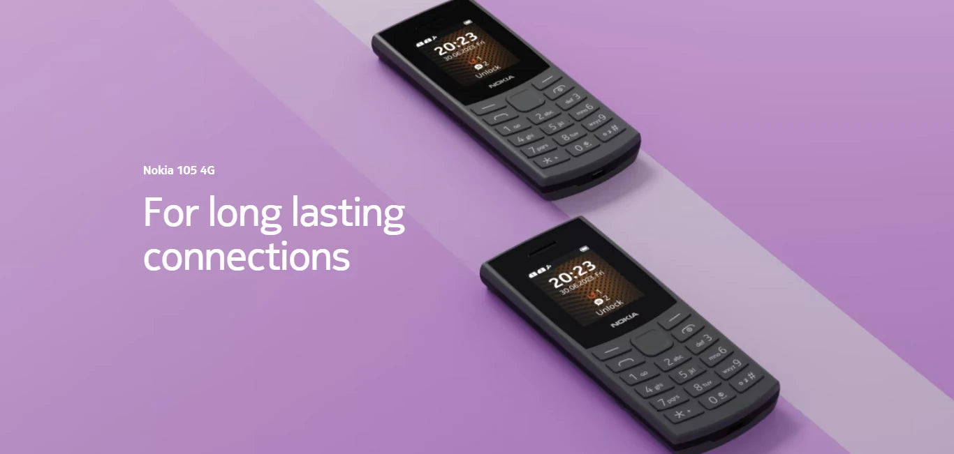 New Nokia 105 4G 2023 Feature Phone Dual SIM 1.8 Inch Bluetooth 5.0 1450mAh Long Standby Time Flashlight FM Radio Call Recording