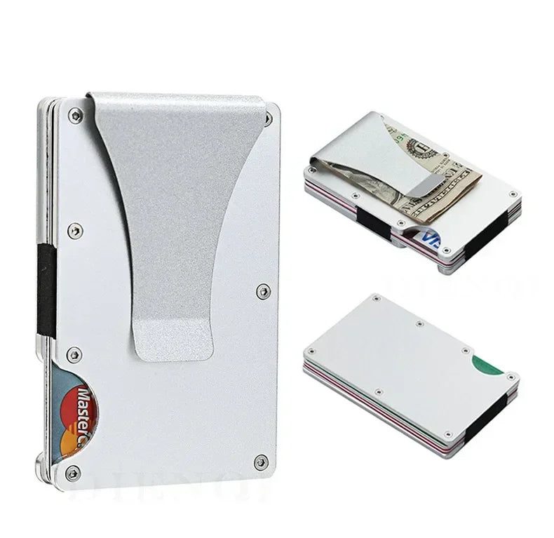 1PC ANTI RFID Blocking Minimalist Card Holder Wallet for Men 2025 Slim Mini Fashion Wallet - Metal Wallet with Money Clip Unisex